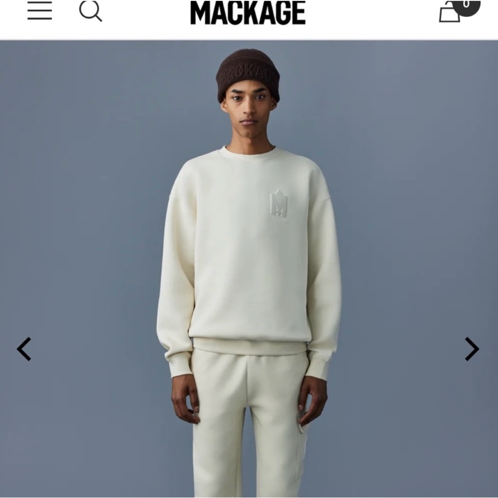 Mackage Cream Chunky Knit Crewneck Sweater